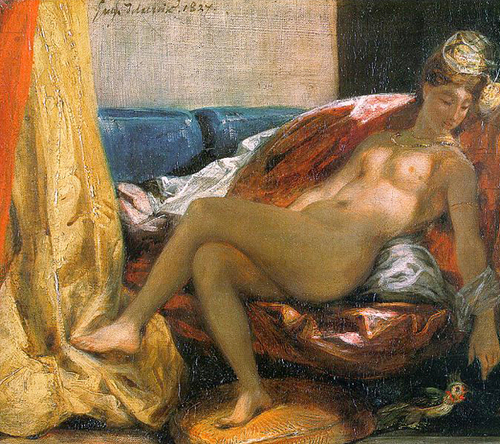 Delacroix, "Woman with a Parrot" (detail), 1827