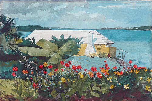 Winslow Homer, "Flower garden and Bungalow, Bermuda", 1899