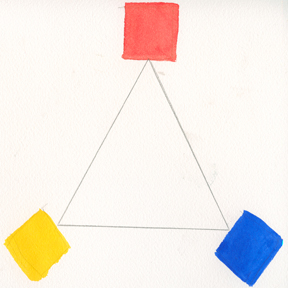 Cadmium Red, Ultramarine Blue, Cadmium Yellow Pale