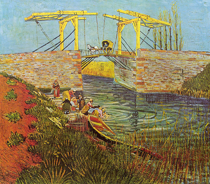 Van Gogh, "The Langois Bridge at Arles", oil, 1888