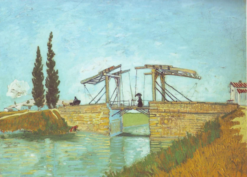 Van Gogh, "The Langois bridge at Arles with Road alongside the Canal", oil, 1888