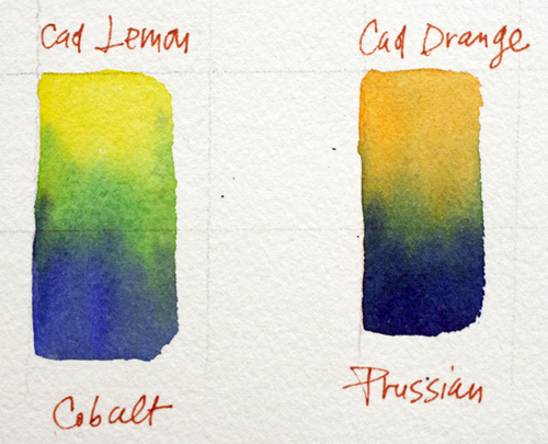 Wet-in-wet watercolor mixes