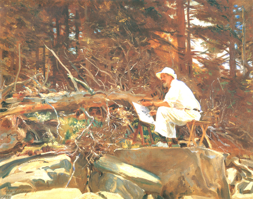 John Singer Sargent painting of another plein air painter