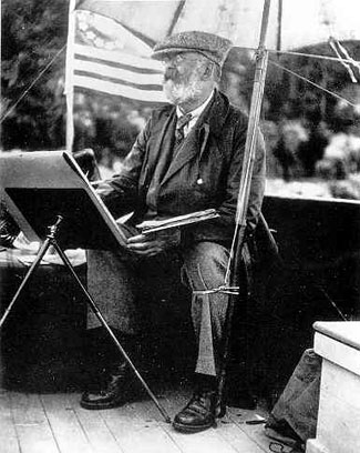 John Singer Sargent--note the tie-down around leg and umbrella.