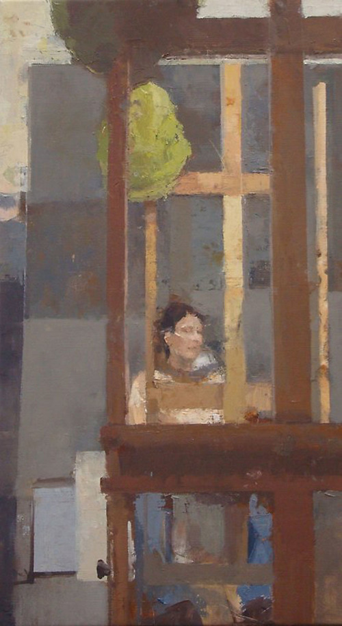 Carolyn Pyfrom, "Easel and Green hat"