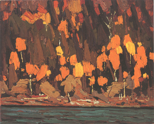 "Cedar and Pines", 8" x 10", oil on wood panel