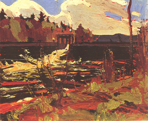 "Tea Lake Dam", 8" x 10", oil on wooden panel