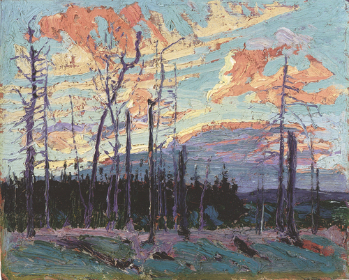 "Burnt Land at Sunset", 8" x 10", oil on wood panel