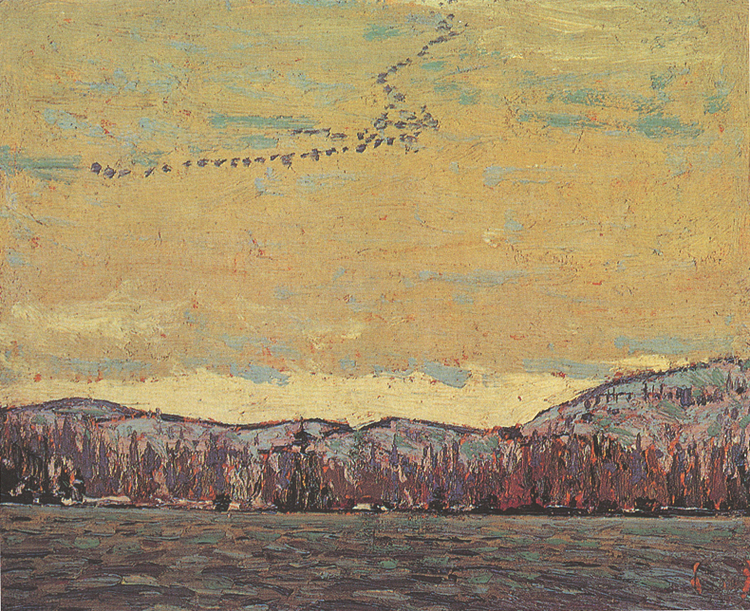 "Wild Geese", 8" x 10", oil on wood panel