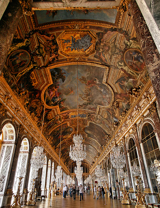 Hall of Mirrors, Versailles, decorations by Charles Le Brun
