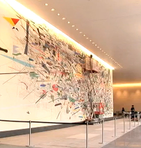 Julie Mehretu, commission for Goldman Sachs, 23' x 80'