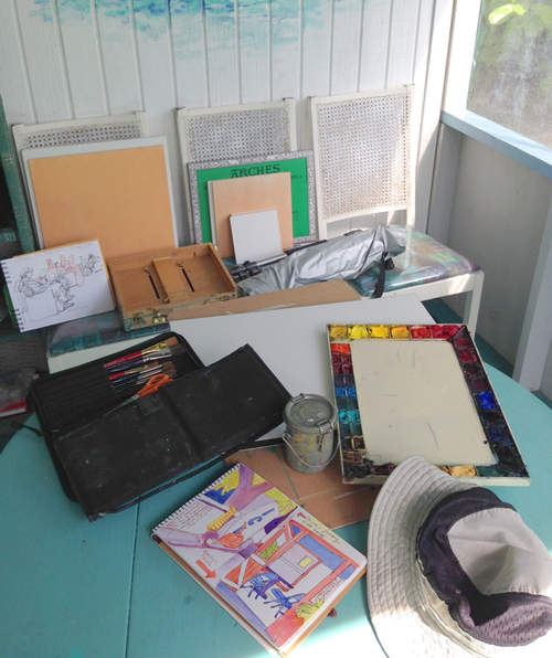 My travel studio in the Bahamas