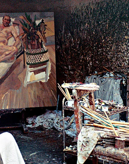 Lucien Freud's studio