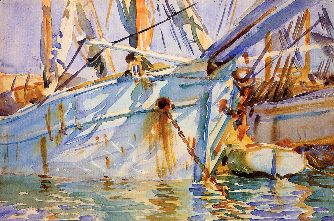Brown and blue pigments ( detail )