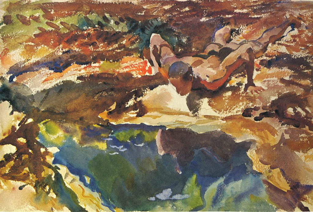 Expressive, gestural brushstrokes