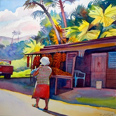 Susan Abbott, "Tangerine Stall, Dominican Republic"