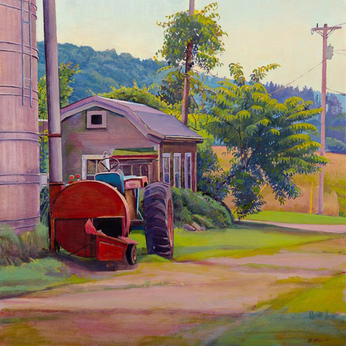 Susan Abbott, "Tractor and Silo"