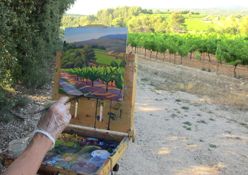 Painting near Les Bassacs, Provence