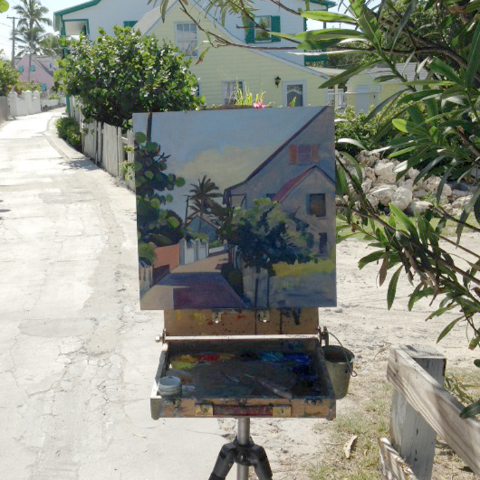 Painting in Hope Town, Bahamas