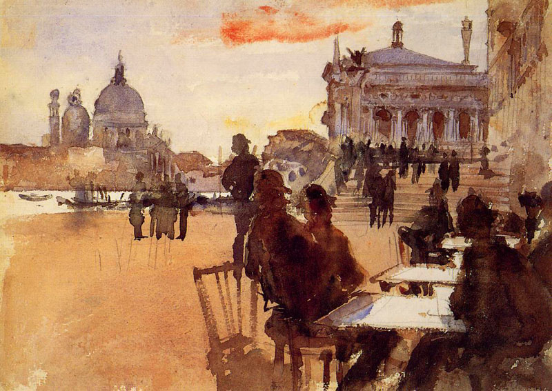 John Singer Sargent, "Cafe, Venice"