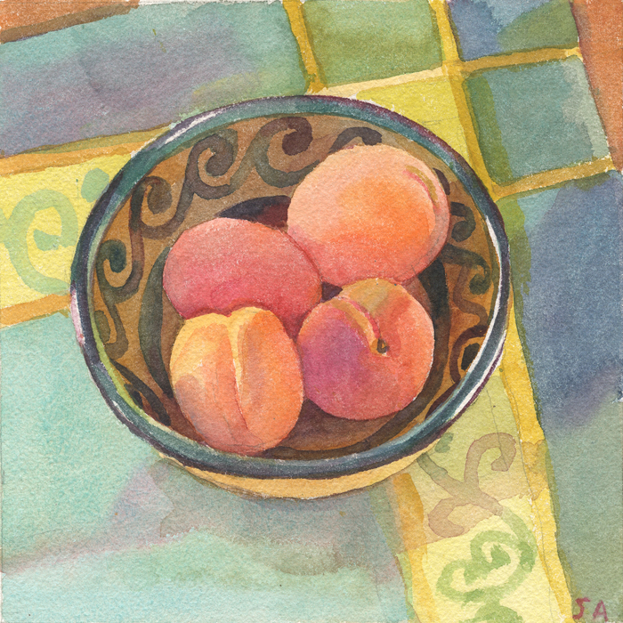 7" x 7", graphite and watercolor on Arches paper