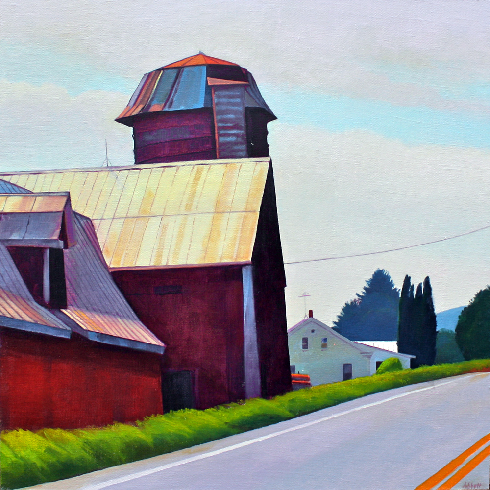 "Two Miles from Town", oil on linen panel, 20" x 20"
