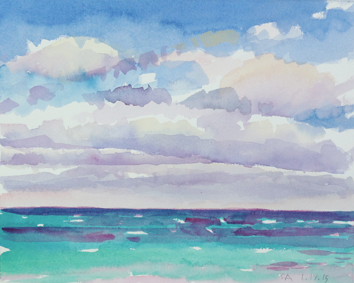 "Clouds over Ocean", 8" x 10"