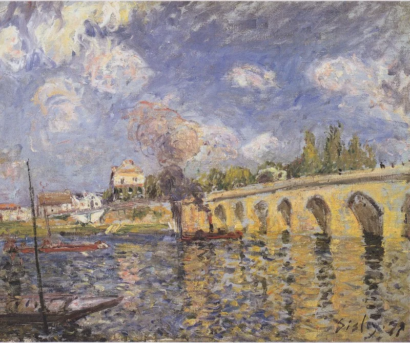 Boats on the Seine , Alfred Sisley
