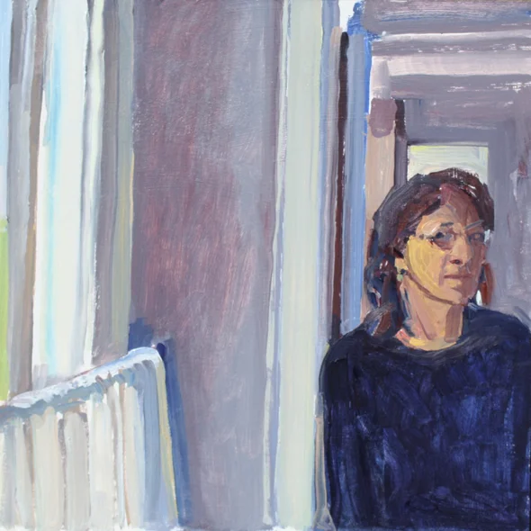 Susan Abbott, "Self Portrait by Bathroom Window"