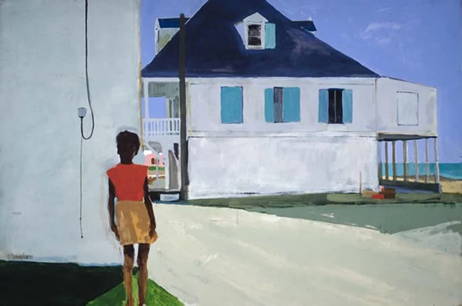 Robert Cunningham, "Girl in the Bahamas", Gouache on paper