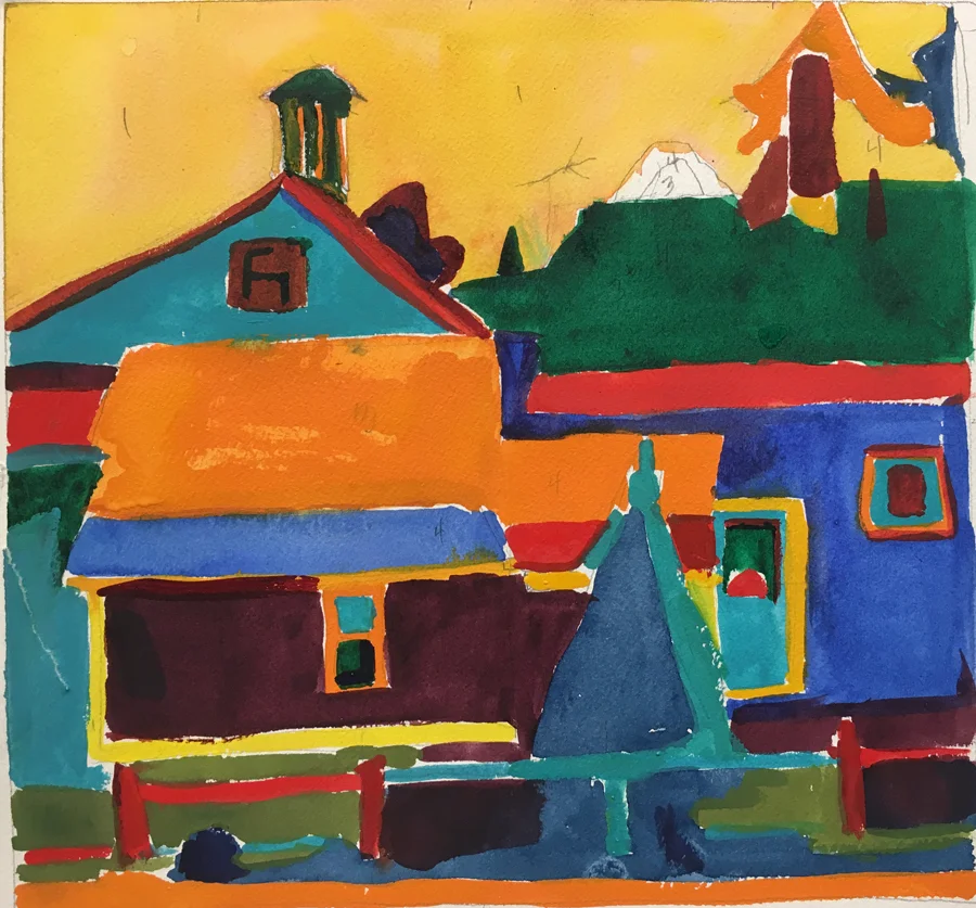 Cynthia O'Leary (workshop student), "Color Value Study", gouache