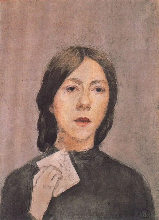 Gwen John, “Self Portrait Holding a Letter”
