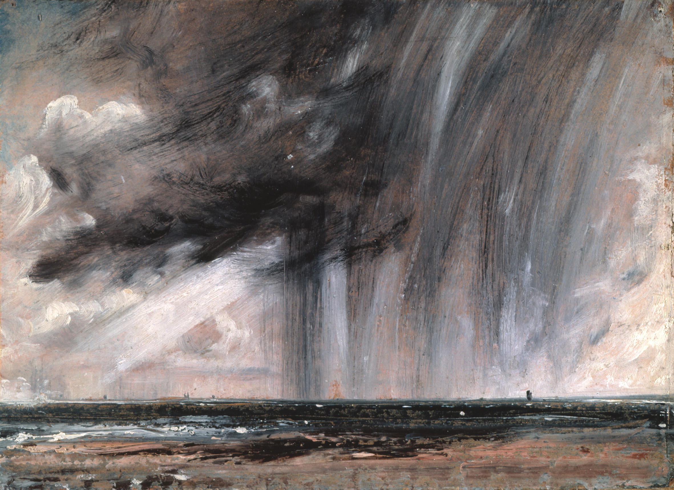 John Constable, “Seascape Study with Rain Cloud”, oil on paper