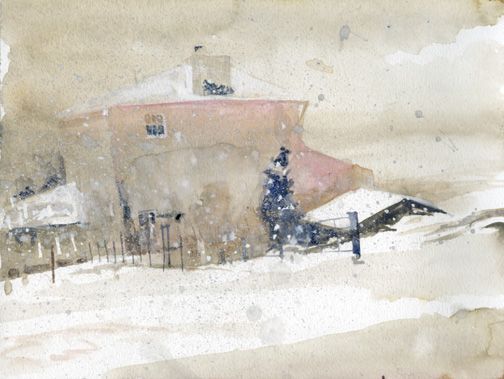 Andrew Wyeth, “The First Snow”, watercolor