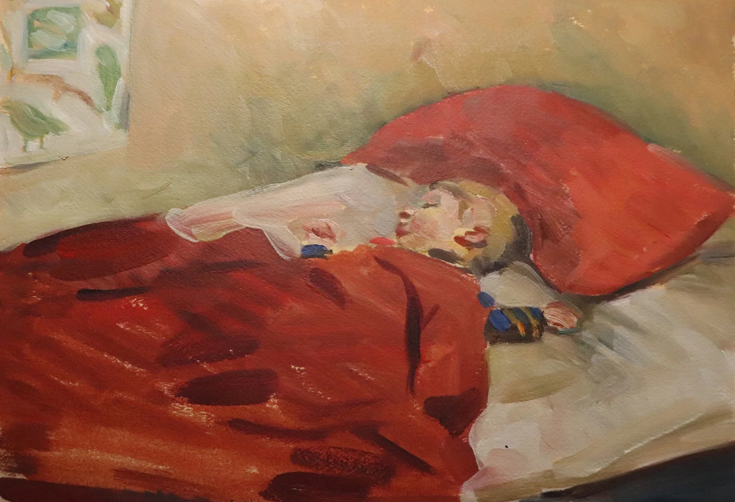 Susan Abbott, “Nate Sleeping”, oil on paper