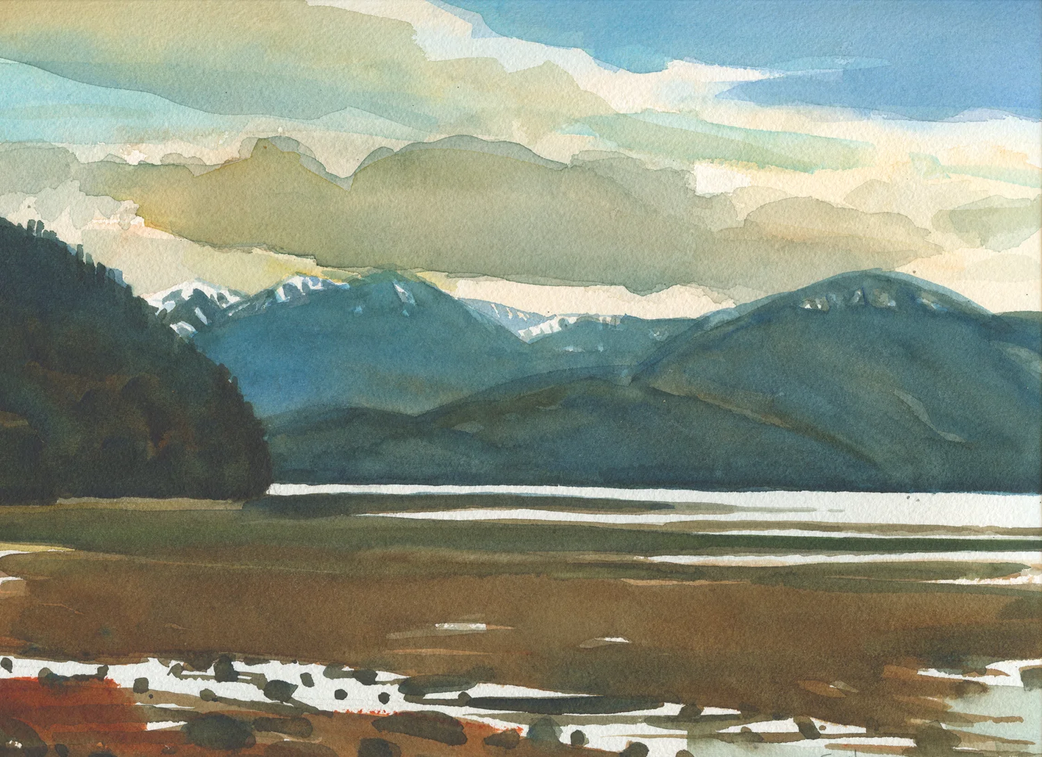 Susan Abbott, “Sitka, Cloudy Day”, watercolor