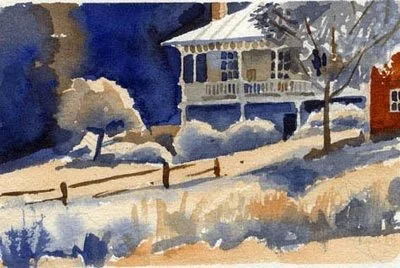 Susan Abbott, “Yard in Stowe”, watercolor
