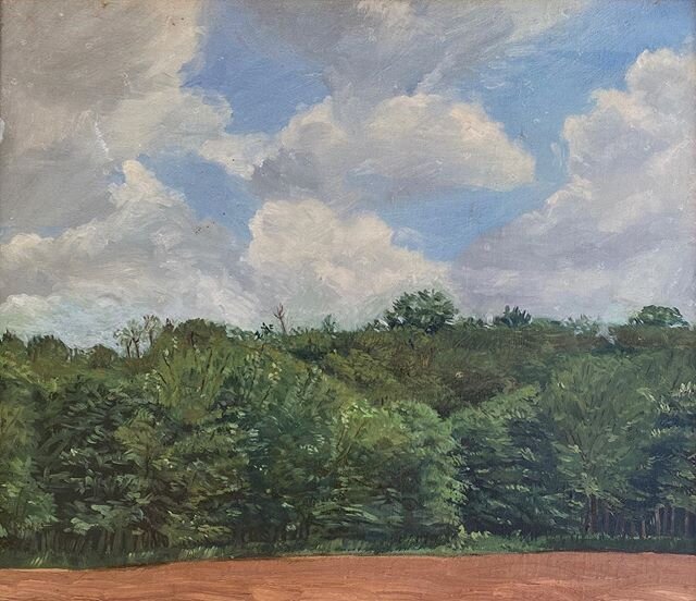 &ldquo;Hedgerow&rdquo;, 14&rdquo; x 16&rdquo; oil
Painted near Iowa City when I lived out there after art school, back when I was in love with John Constable and Camille Corot (still am.)