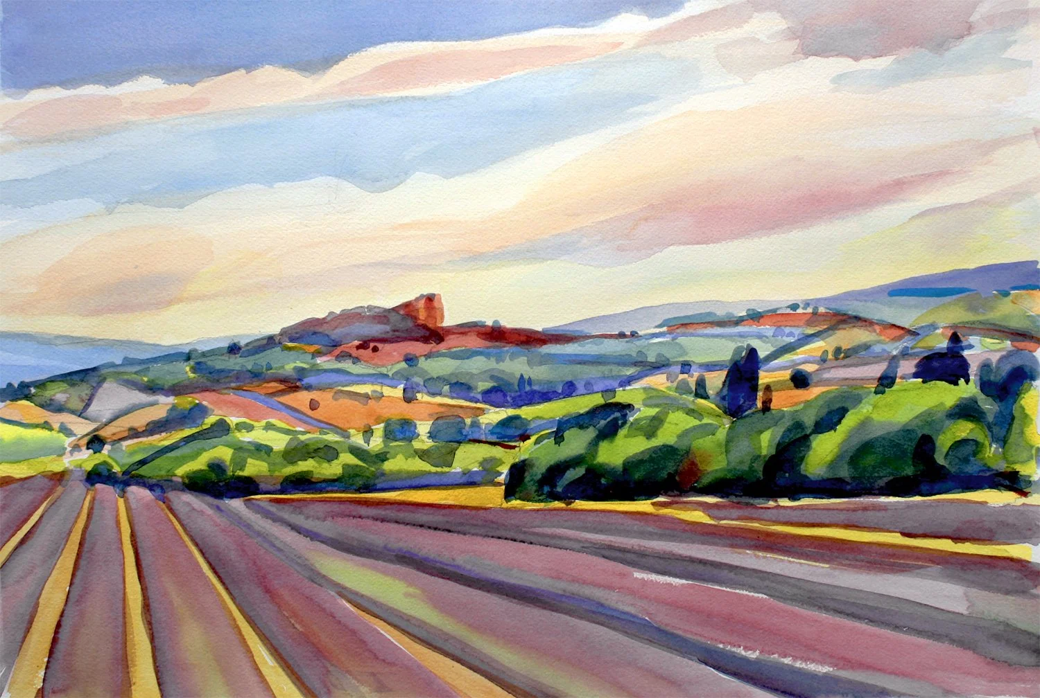 "Lavender and Ochre Quarry, Provence" SOLD