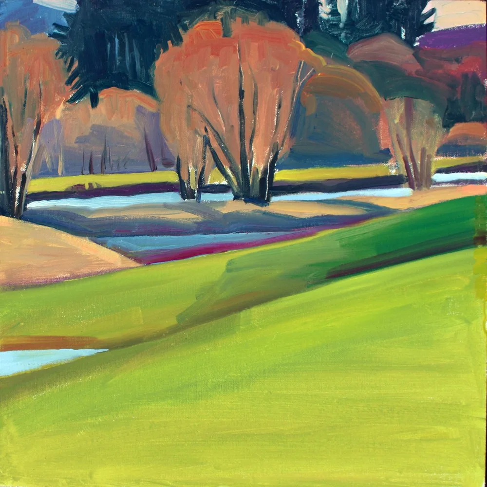 SOLD "Hay Field and Slough, Early Spring"