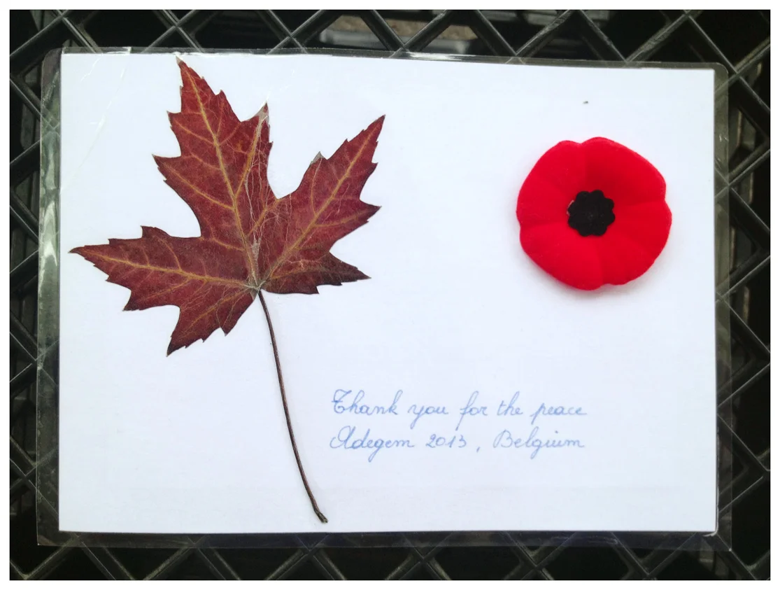Gift each Canadian received saying, "Thank you for the peace." 