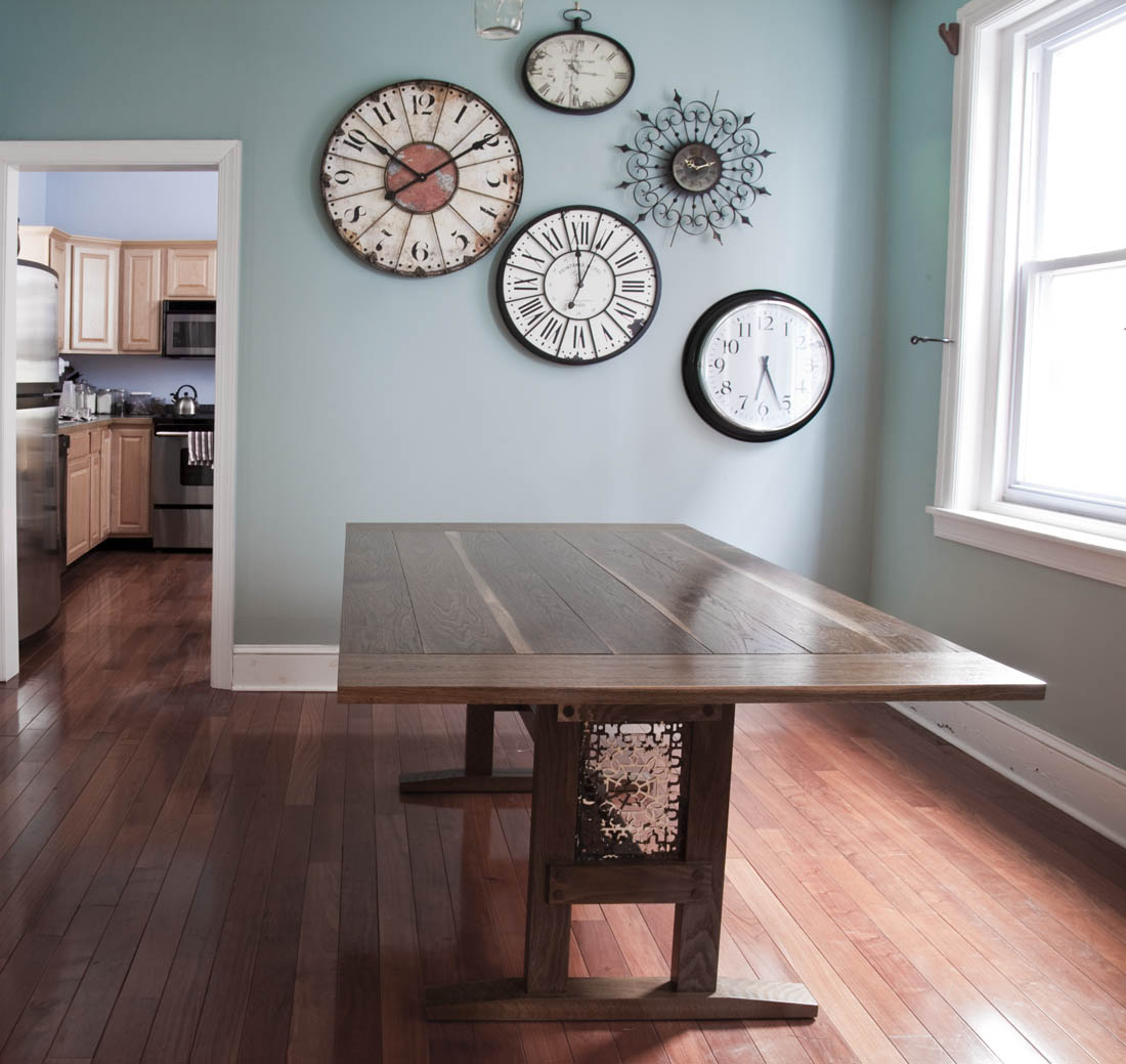 Rustic white oak kitchen table by valebruck.com