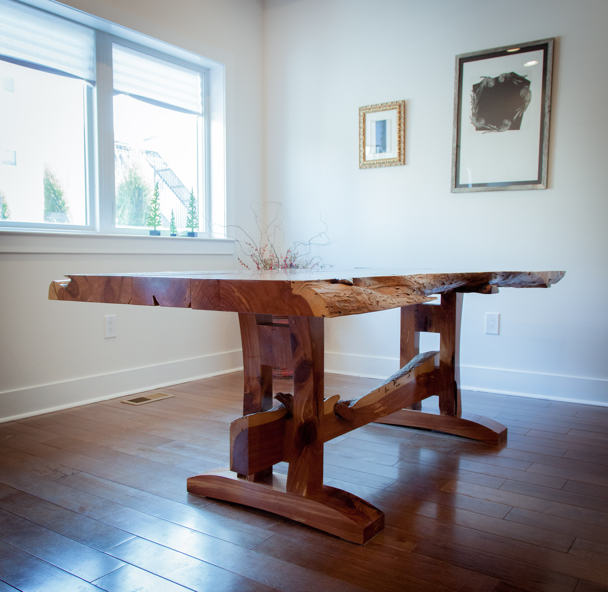 Live edge cedar slab table by valebruck.com