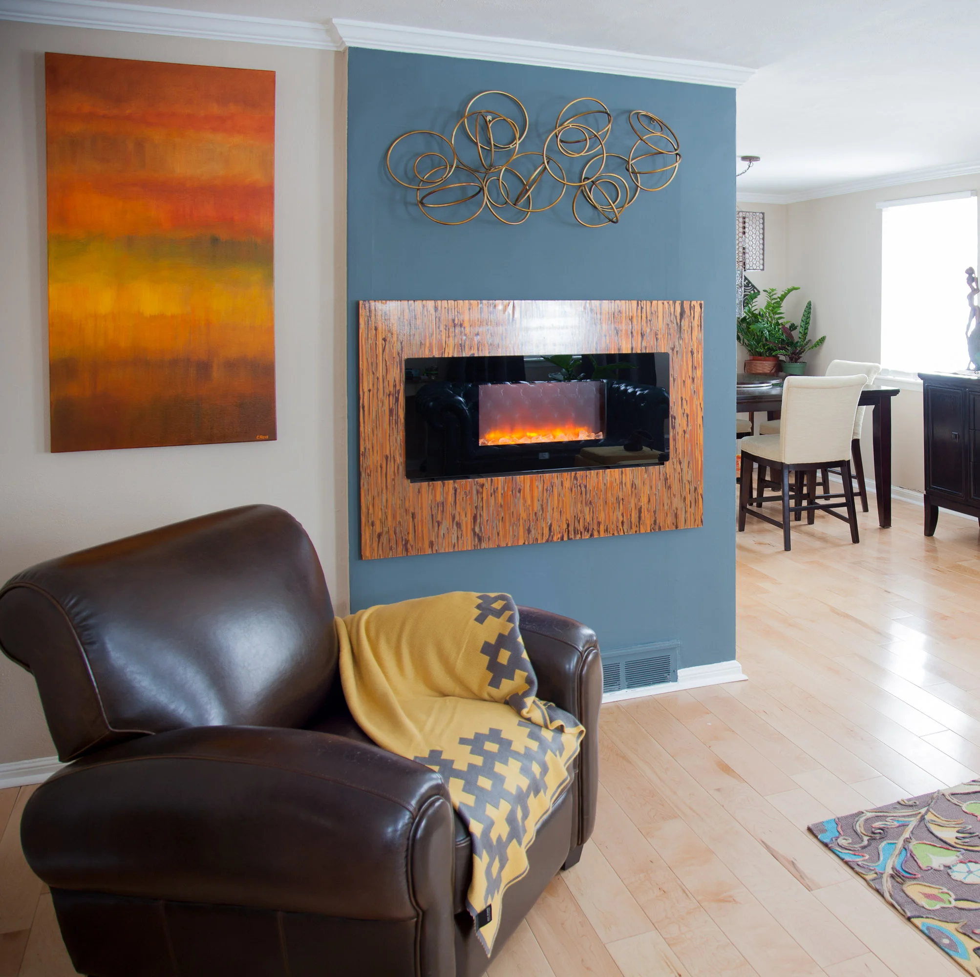 LED fireplace & copper surround by valebruck.com