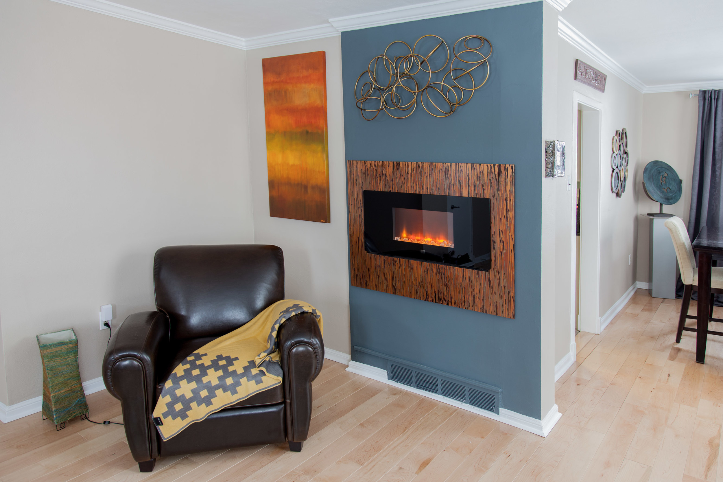 LED fireplace & copper surround by valebruck.com