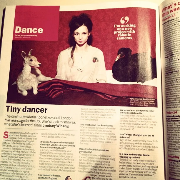 Time Out London interview with me about San Francisco Ballet's London Tour