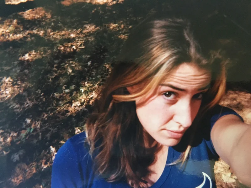 Me, inventing the selfie with a disposable camera in 1995