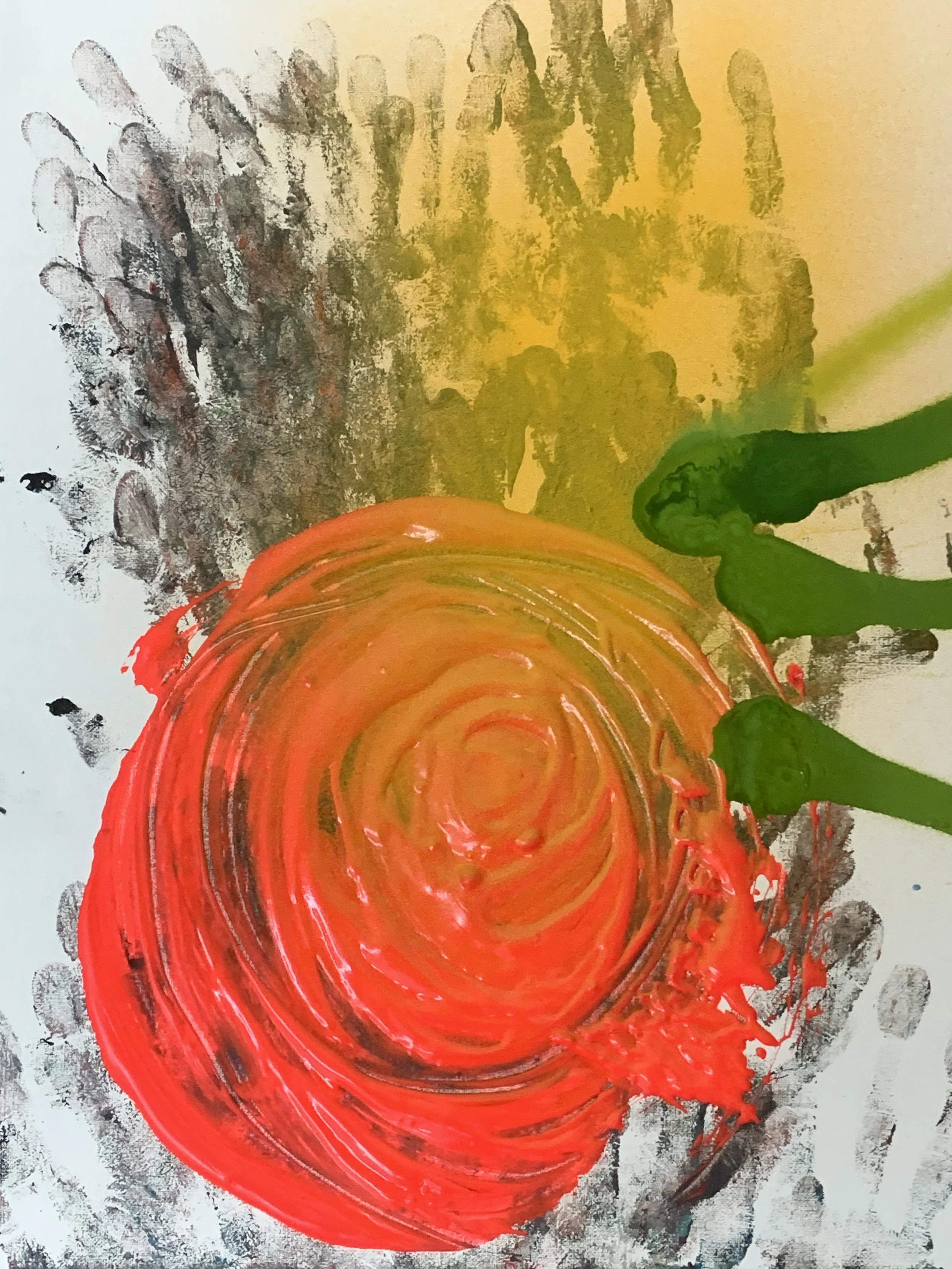  12 x 16 inch painting on linen canvas, copper nails 