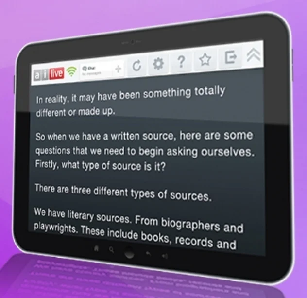 How Ai-Live captions appear on a portable device