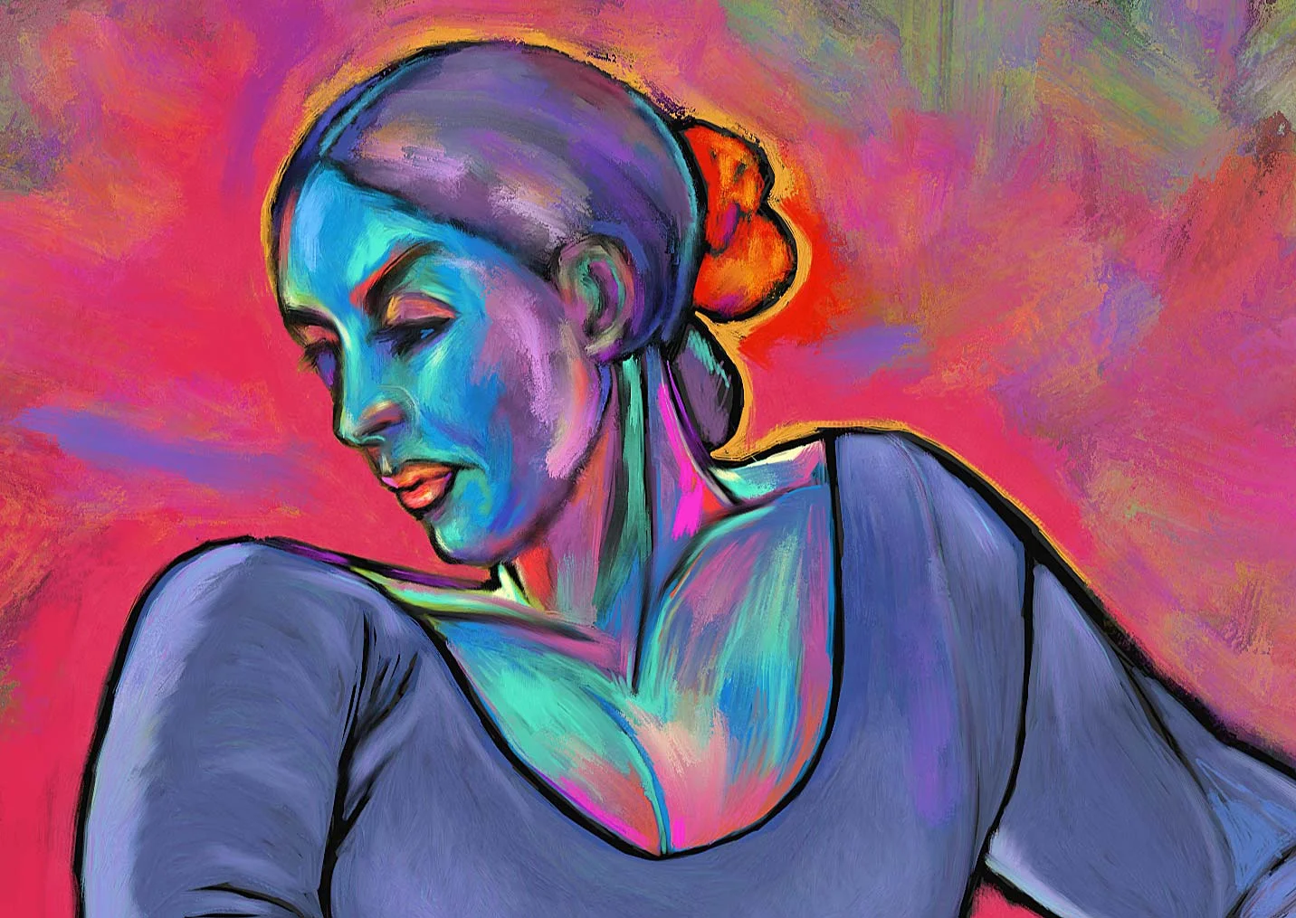 Blue Flamenco Dancer